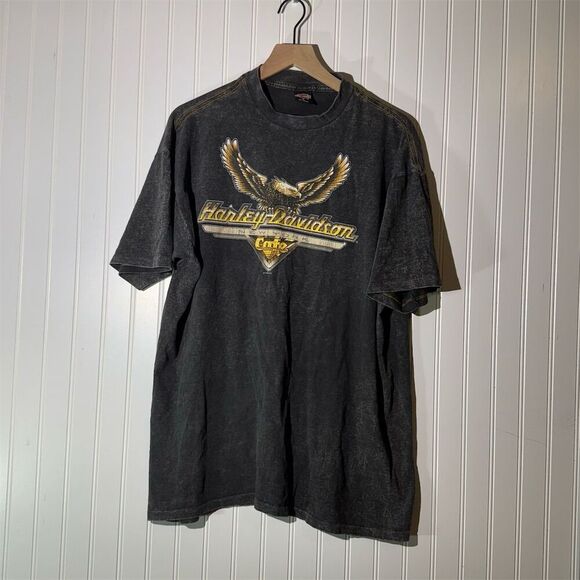 VTG 90s Harley-Davidson Las Vegas Cafe T-Shirt XL Gray Graphic Print Biker Moto - Picture 1 of 8